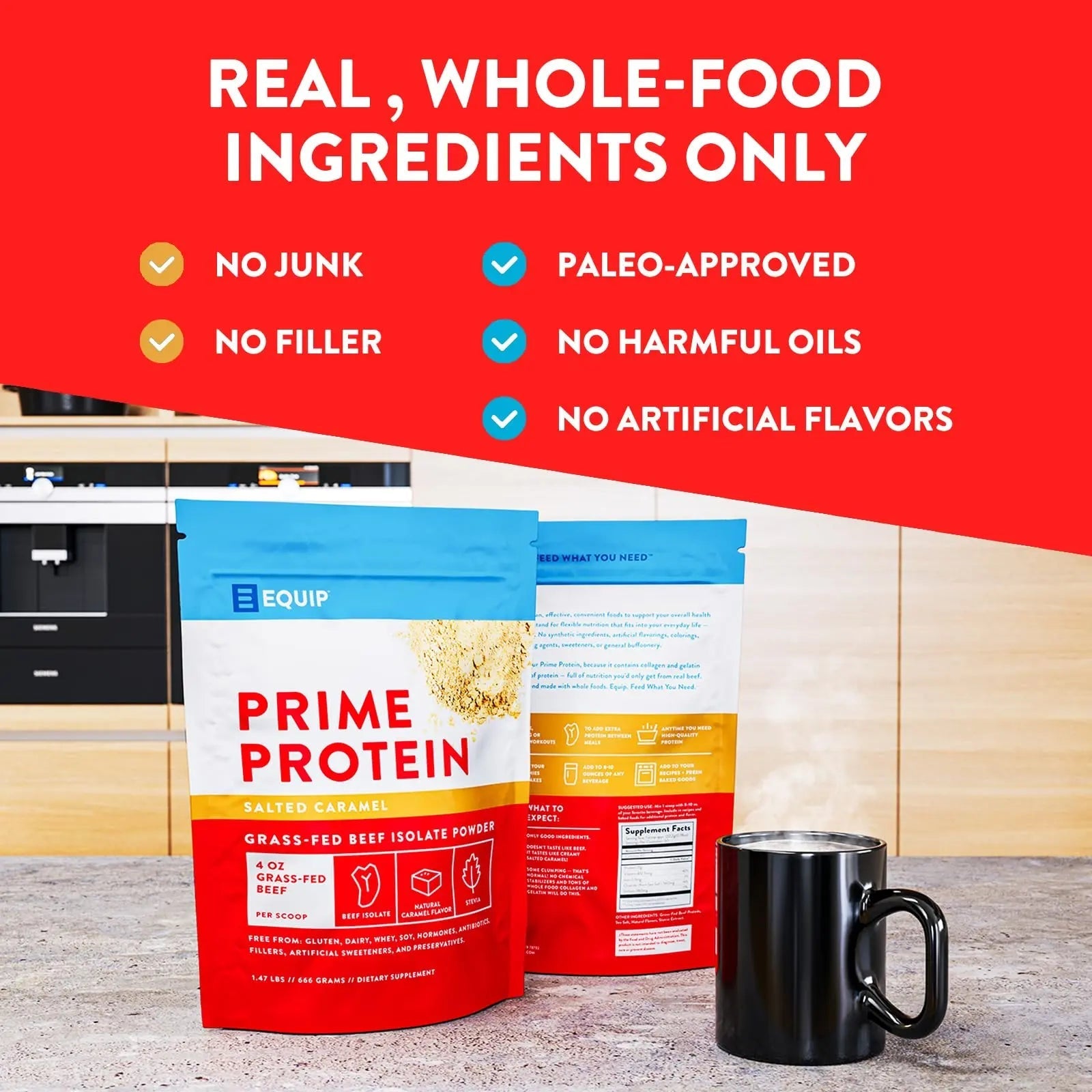 Equip Foods Prime Protein - Grass Fed Beef Protein Powder Isolate - Paleo and Keto - TrustMedUSA