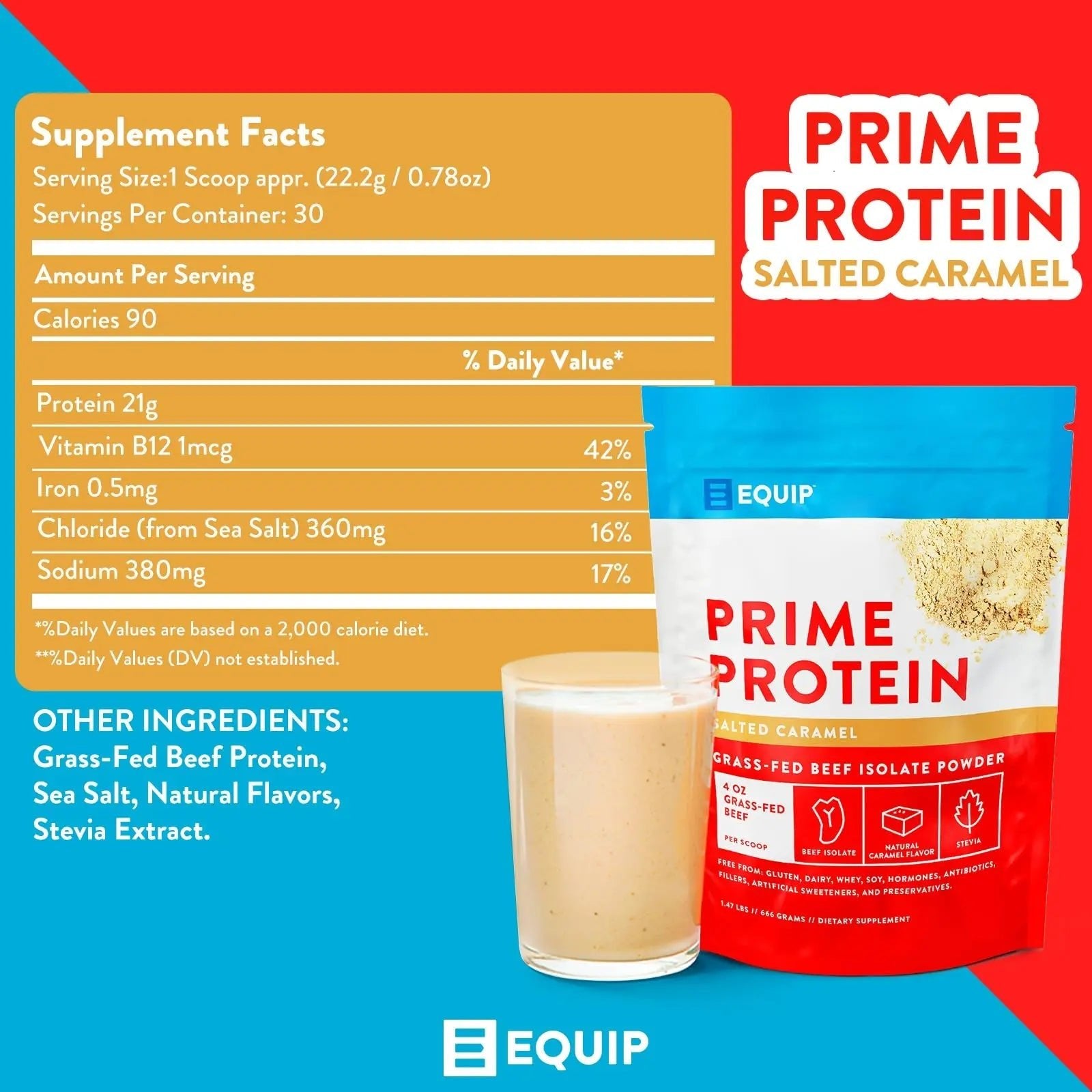 Equip Foods Prime Protein - Grass Fed Beef Protein Powder Isolate - Paleo and Keto - TrustMedUSA