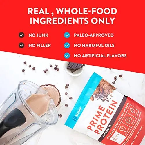 Equip Foods Prime Protein - Grass Fed Beef Protein Powder Isolate - Paleo and Keto - TrustMedUSA