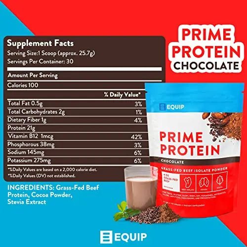 Equip Foods Prime Protein - Grass Fed Beef Protein Powder Isolate - Paleo and Keto - TrustMedUSA