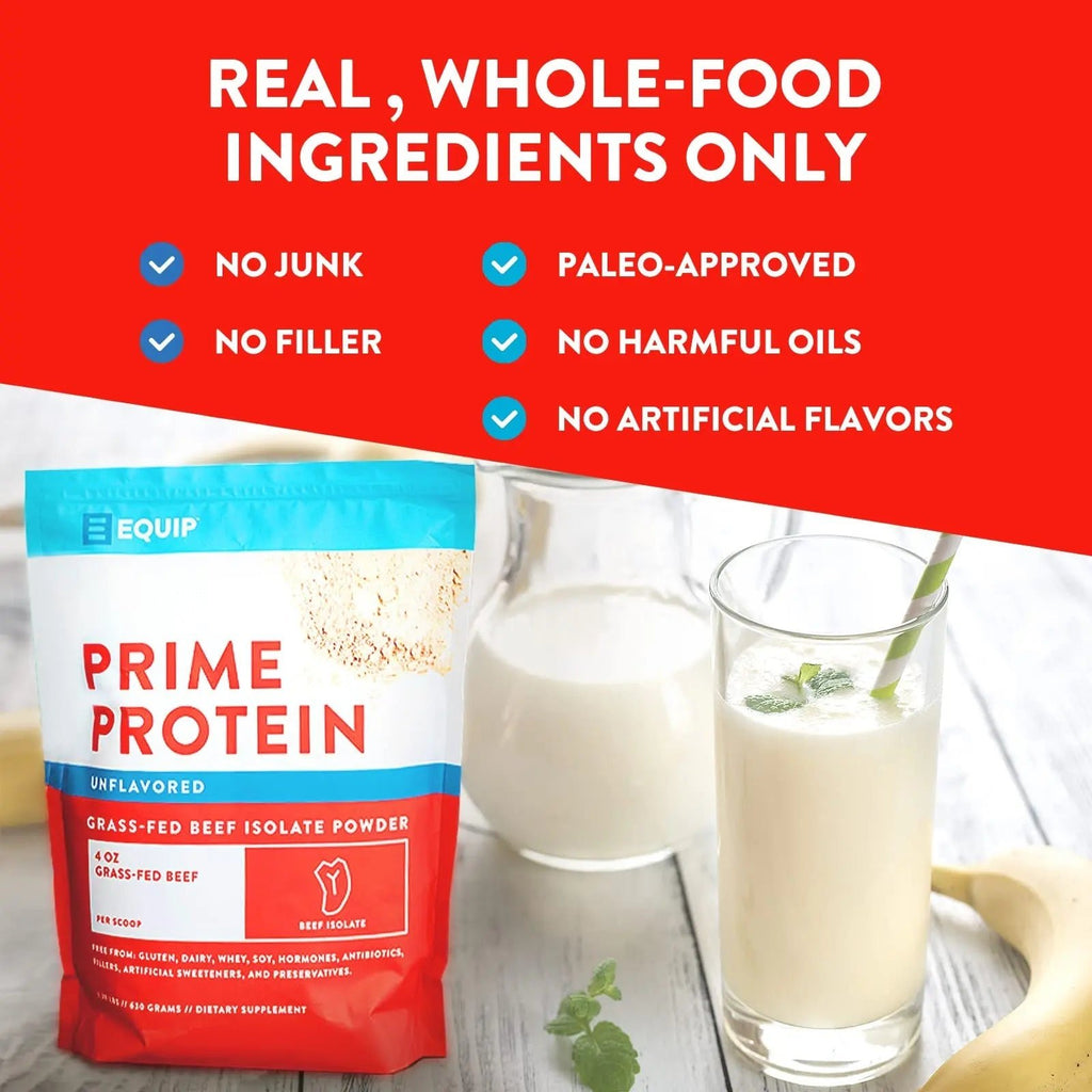Equip Foods Prime Protein - Grass Fed Beef Protein Powder Isolate - Paleo and Keto Friendl - TrustMedUSA
