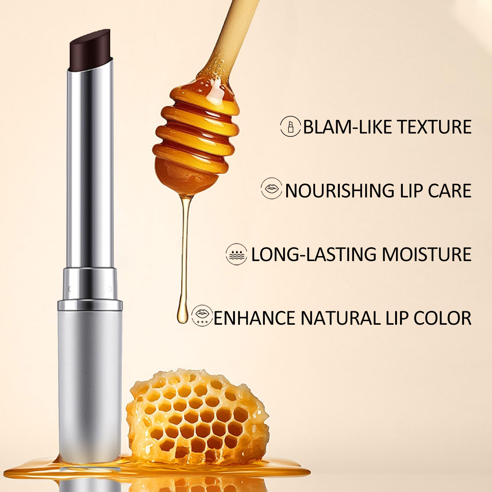 Erinde 2PCS Honey Lipstick Tinted Lip Balm - Hydrating Natural Glossy Lip Balm, Sheer Lightweight Color, Moisturizing Lipstick Makeup Lip Care Balm with a Hint of Natural Black Cherry Tint - TrustMedUSA