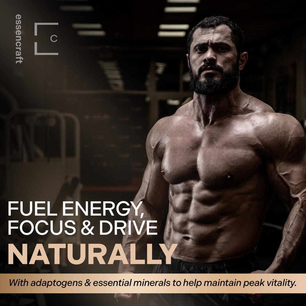 Essencraft Atlas X Testosterone Supplement for Men – 10-in-1 Natural Testosterone Booster & Muscle Booster w/Shilajit, Zinc, Tongkat Ali, & More (120 Capsules) - TrustMedUSA