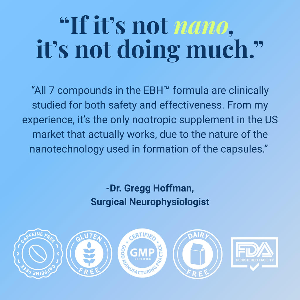 Essential Brain Health Supplements Nootropic for Memory and Focus – for Adults with NanoCap® Technology, Phosphatidylserine, Bacopa, Ginkgo Biloba, Omega 3, B6, B12, 60 Softgels by Greedy® Nutrition - TrustMedUSA