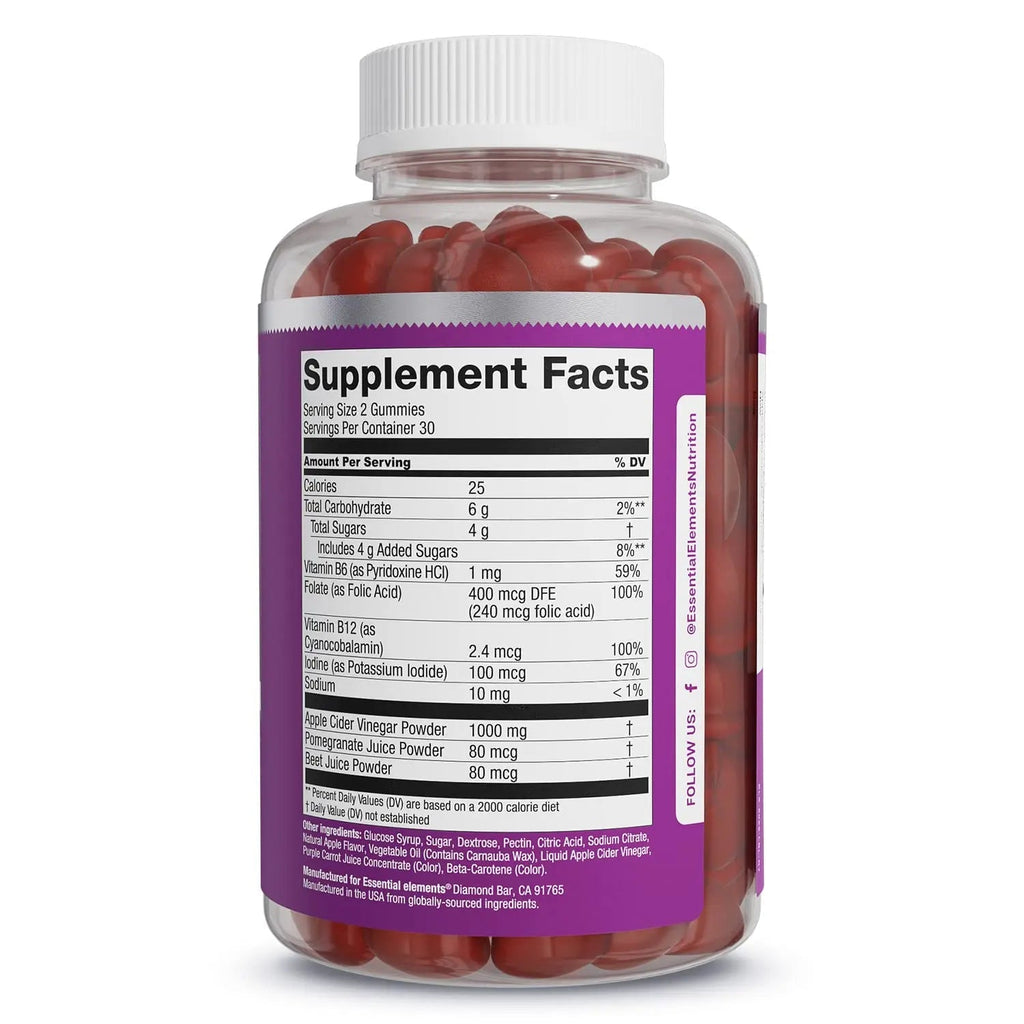 Essential Elements Apple Cider Vinegar Gummies from The Mother - Naturally-Sourced - TrustMedUSA