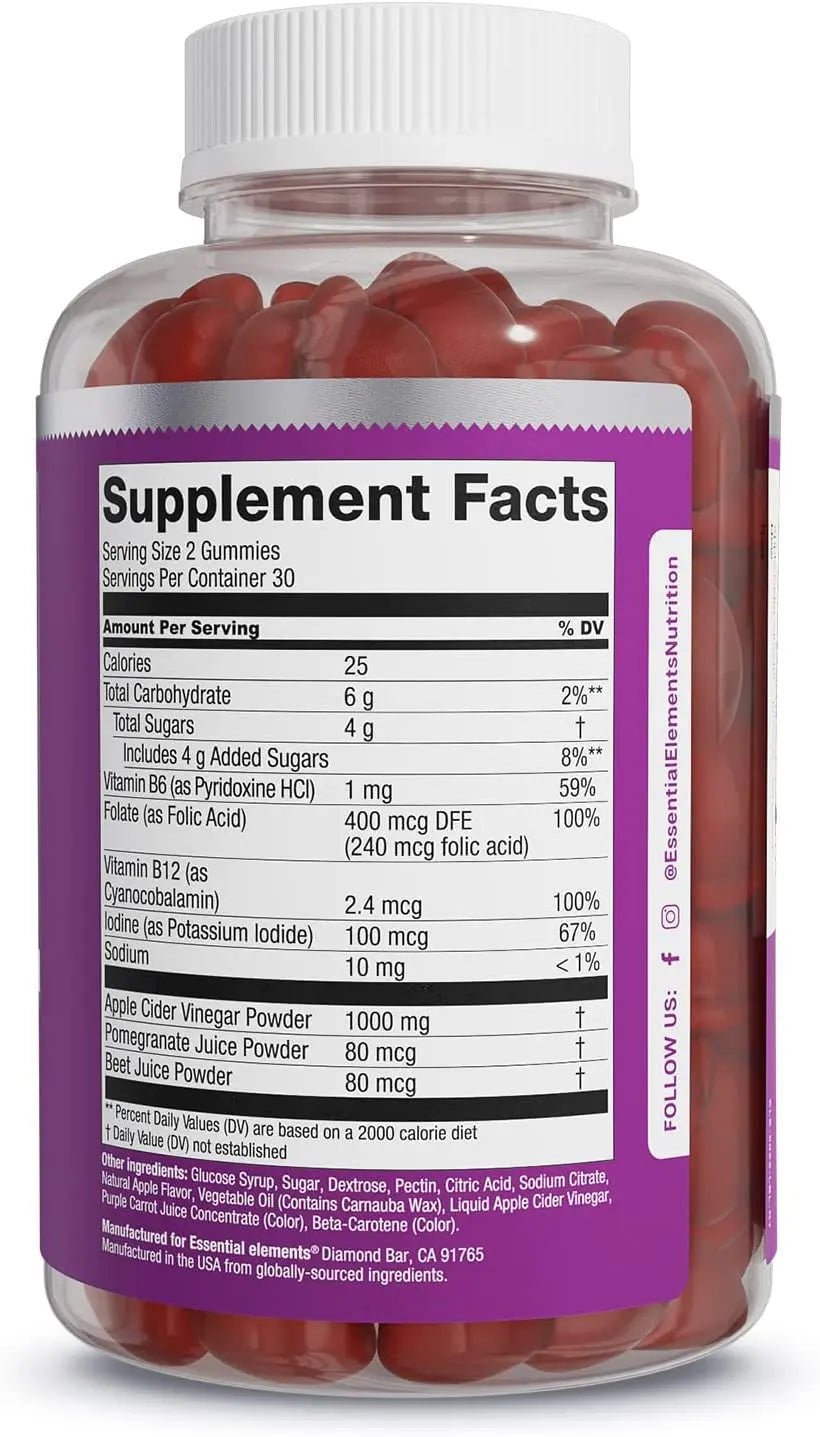 Essential Elements Apple Cider Vinegar Gummies from The Mother - Naturally-Sourced - TrustMedUSA