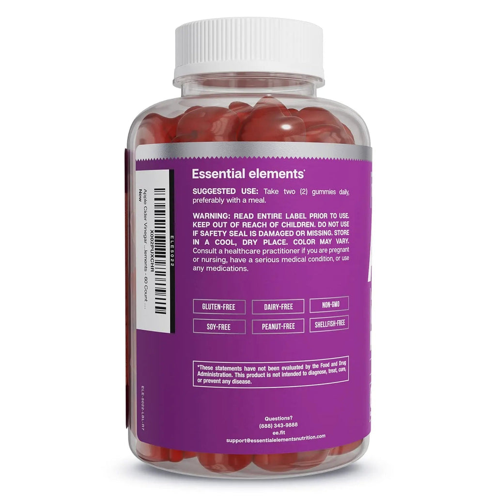 Essential Elements Apple Cider Vinegar Gummies from The Mother - Naturally-Sourced - TrustMedUSA