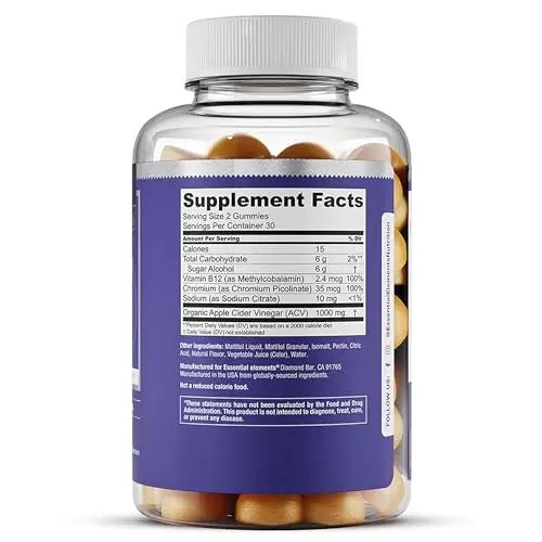 Essential Elements Zero-Sugar ACV Apple Cider Vinegar Gummies from “The Mother” - TrustMedUSA