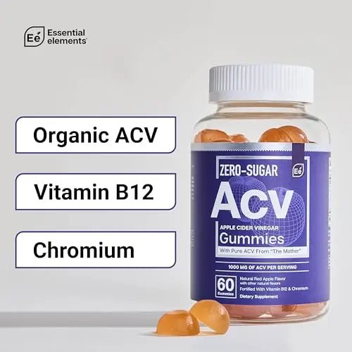Essential Elements Zero-Sugar ACV Apple Cider Vinegar Gummies from “The Mother” - TrustMedUSA