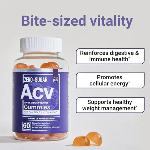 Essential Elements Zero-Sugar ACV Apple Cider Vinegar Gummies from “The Mother” - TrustMedUSA