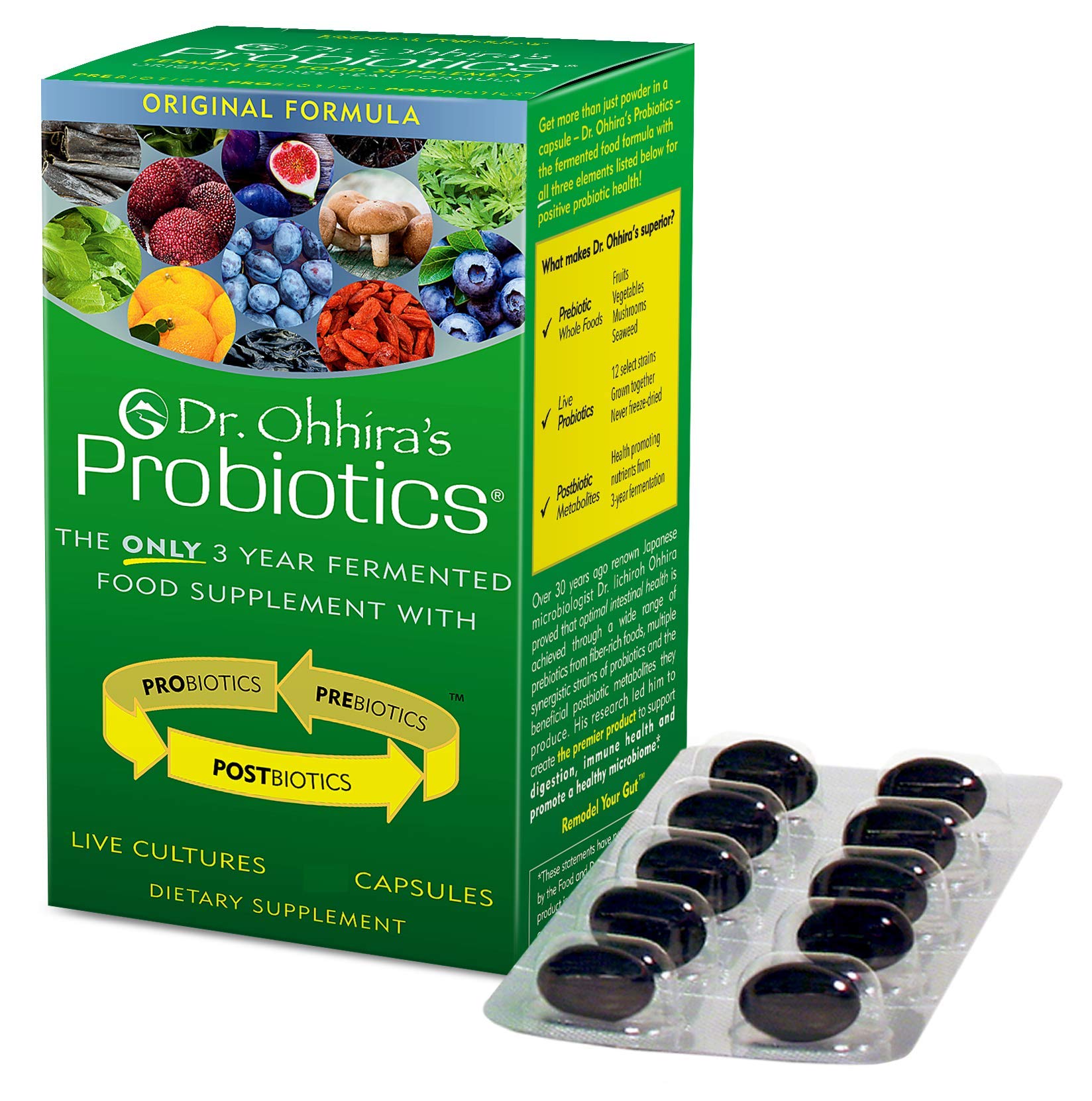Essential Formulas Dr. Ohhira’s Probiotics Original Formula with 3 Year Fermented Prebiotics, 13 strains LAB Probiotics and Postbiotic Metabolites, 100 Capsules - TrustMedUSA