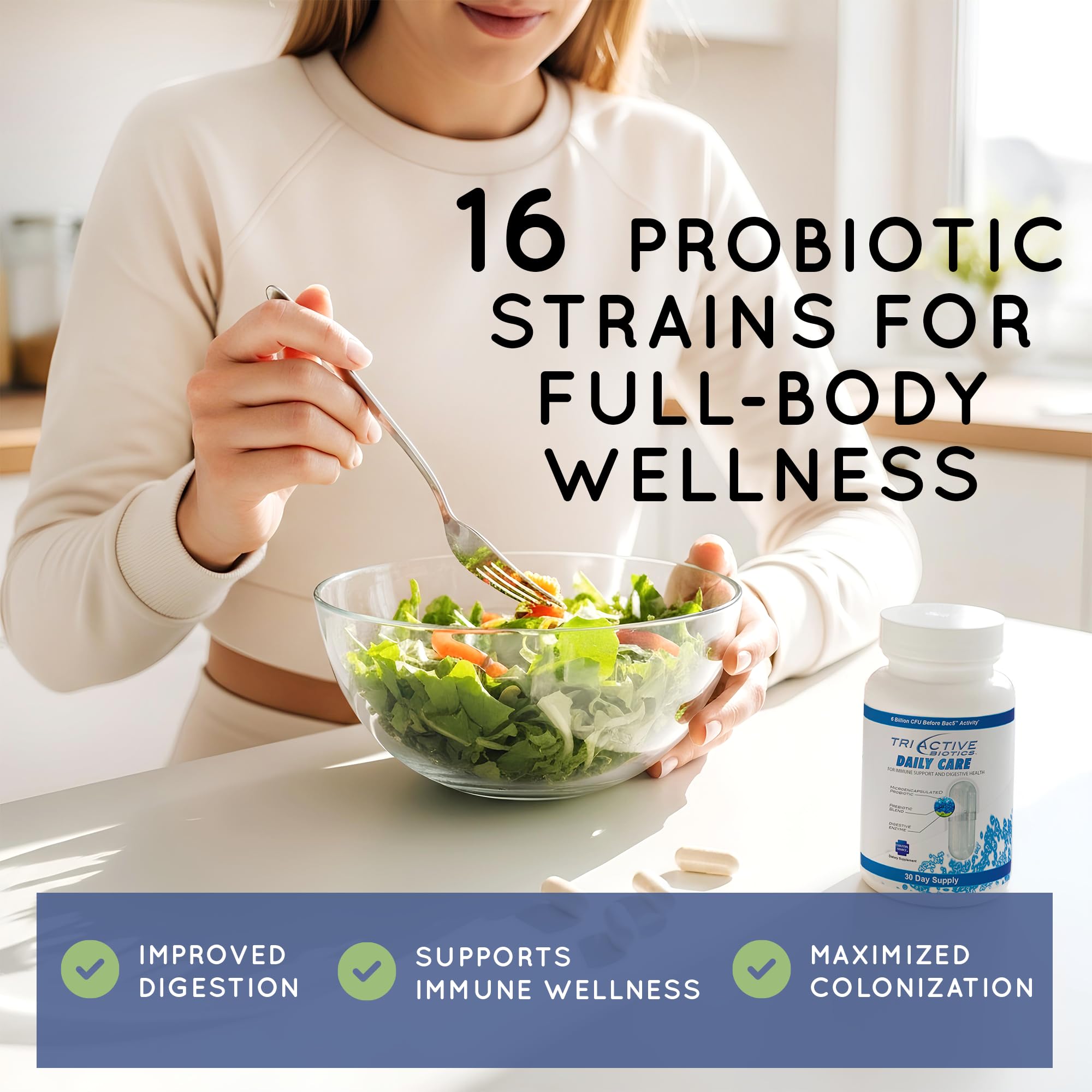 Essential Source TriActive Biotics Daily Care – Probiotics for Women and Men, 6 Billion CFU with Prebiotic Blend – Daily Digestive and Immune Support Gut Health Supplement – 30 Capsules - TrustMedUSA
