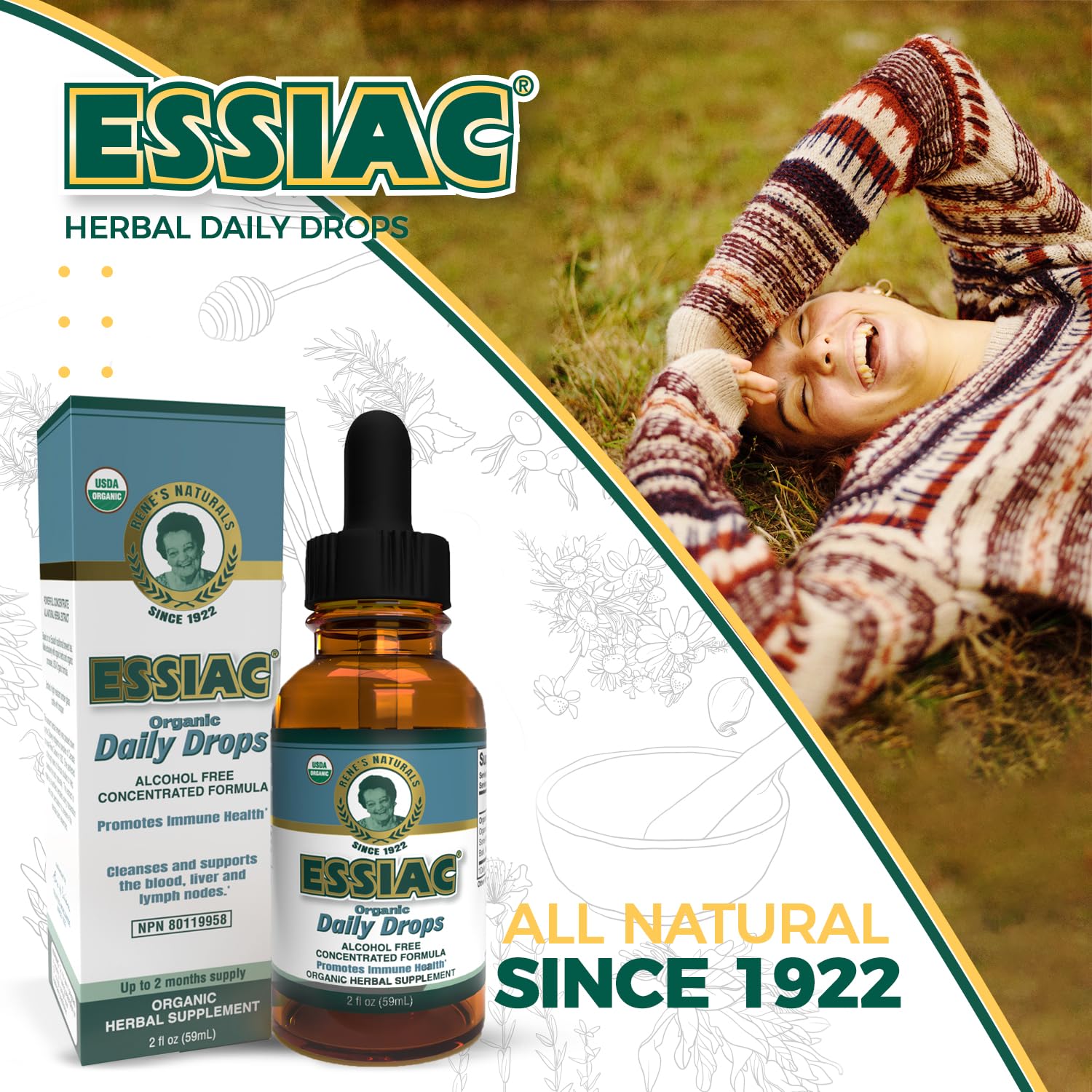 Essiac All-Natural Tea Powder & Organic Wild-Crafted Daily Drops | Detoxify Liver, Blood & Lymph Node - TrustMedUSA