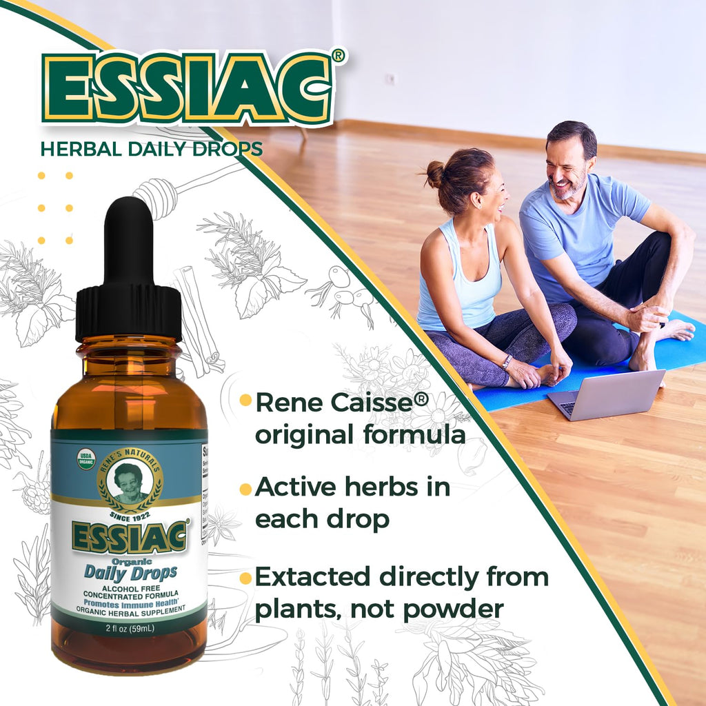 Essiac Original Tea USDA Organic Daily Drops for Enhanced Lymphatic Drainage and Immune Support | Alcohol Free Concentrated Formula | 2oz (59ml) - TrustMedUSA