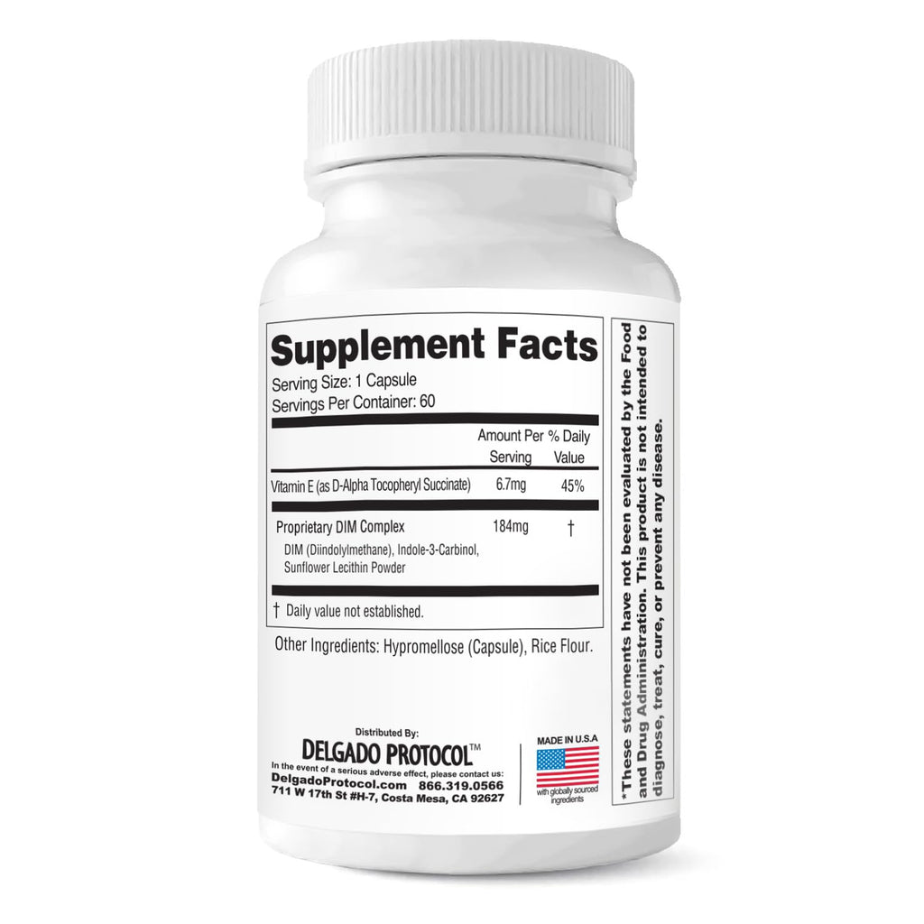 EstroBlock Estrogen Balance Supplement - Maintain Clear Skin, Body Defenses for Women & Men - Delgado Protocol - Original Formula w/No Crystalline DIM Against Dysfunction - 60 Capsules - Maple Wellness Supplements