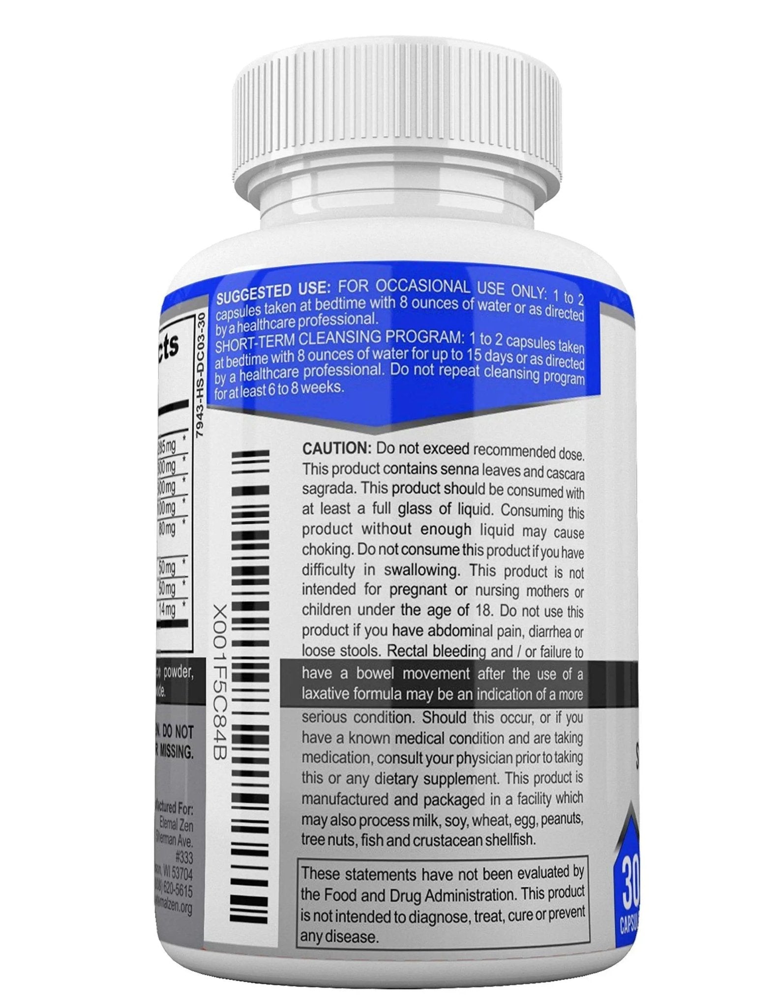 Eternal Zen 15 Day Colon Cleanser Detox with Extra Strength Herbs, Senna is a Fast Acting - TrustMedUSA