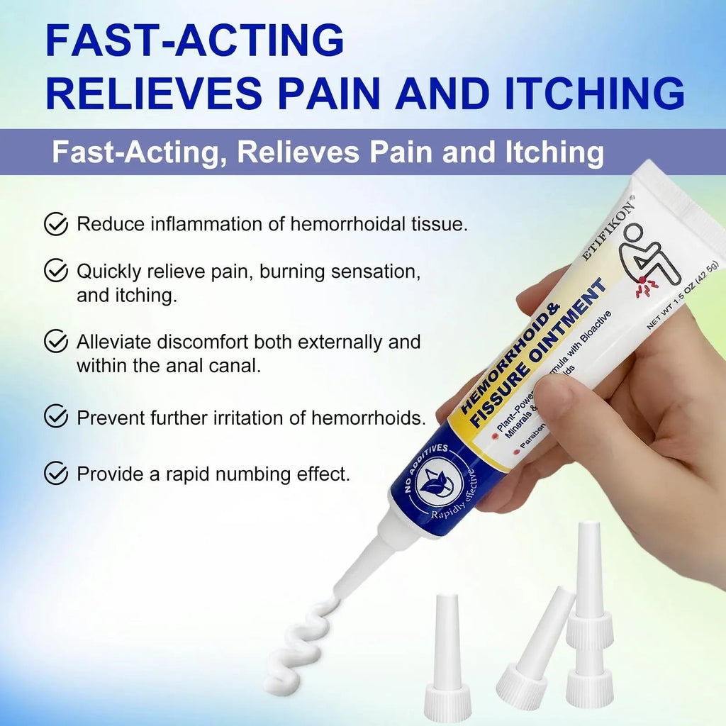 ETIFIKON Hemorrhoid & Fissure Ointment with 4% Lidocaine & Phenylephrine HCI – 42.5g Comforting Care Cream for Internal & External Areas – Helps Soothe Irritation & Support Daily Comfort (1 Pack) - TrustMedUSA