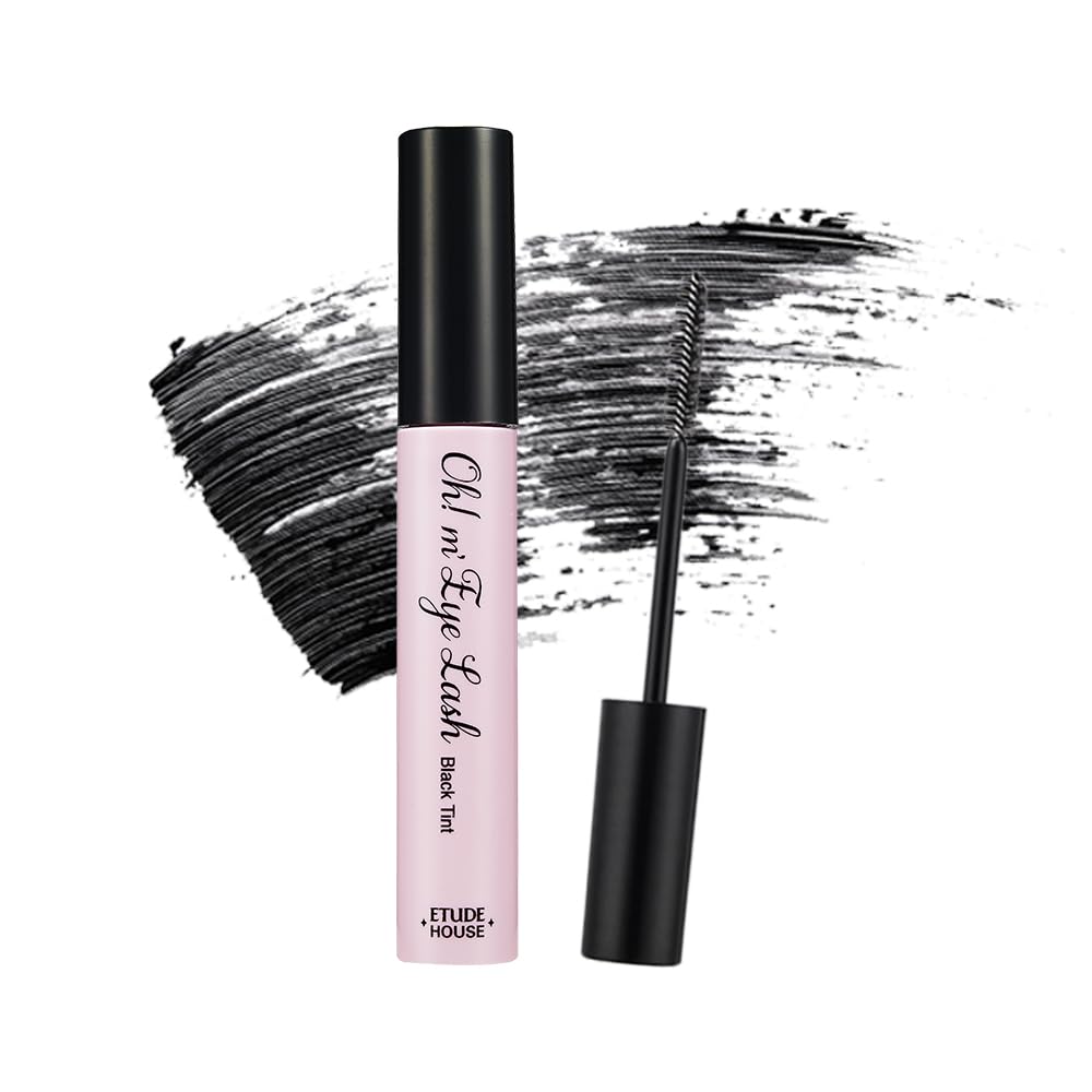 ETUDE Oh M'Eye Lash Black Tint Mascara – Natural Glossy Effect with Long Lasting Strong Curl System, Volume Enhancing, Smudge-Free, Improved fixation and water resistance, Korean Makeup, Kbeauty - TrustMedUSA