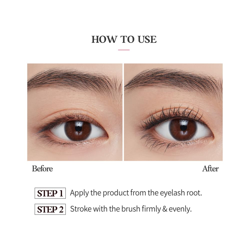 ETUDE Oh M'Eye Lash Black Tint Mascara – Natural Glossy Effect with Long Lasting Strong Curl System, Volume Enhancing, Smudge-Free, Improved fixation and water resistance, Korean Makeup, Kbeauty - TrustMedUSA
