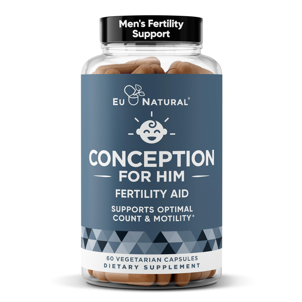 Eu Natural Conception for Him - Male Fertility Supplements with Ashwagandha, Folate & Zinc - Sperm Count, Motility & Strength Support - TrustMedUSA