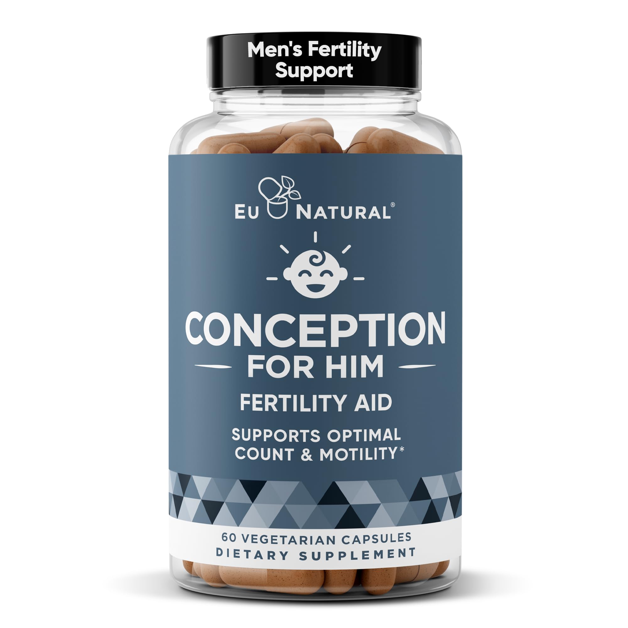 Eu Natural Conception for Him - Male Fertility Supplements with Ashwagandha, Folate & Zinc - Sperm Count, Motility & Strength Support - TrustMedUSA