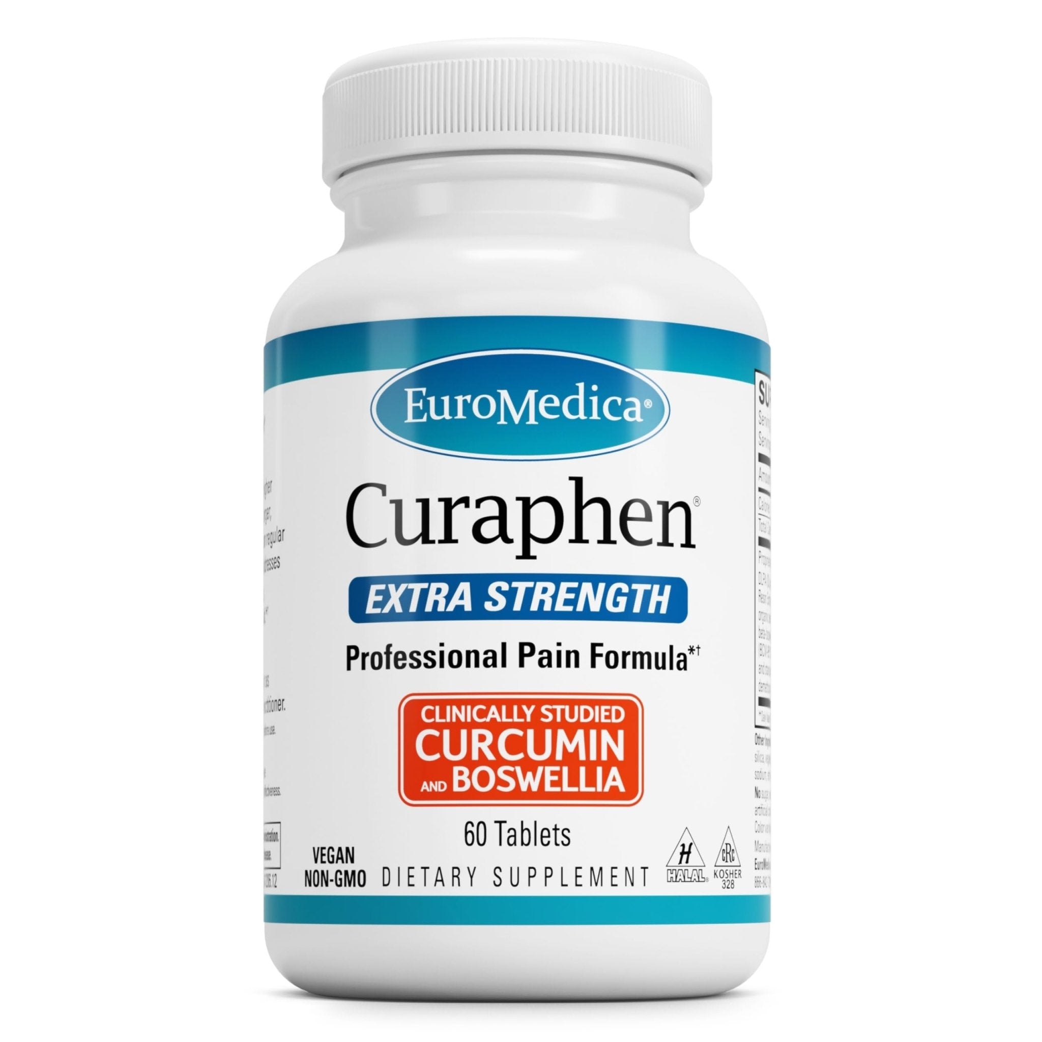 EuroMedica Curaphen Extra Strength - Curcumin & Boswellia Supplement for Healthy Circulation Support - Turmeric Supplement to Support Joints, Muscle Health & Endorphin Production - 60 Tablets - TrustMedUSA