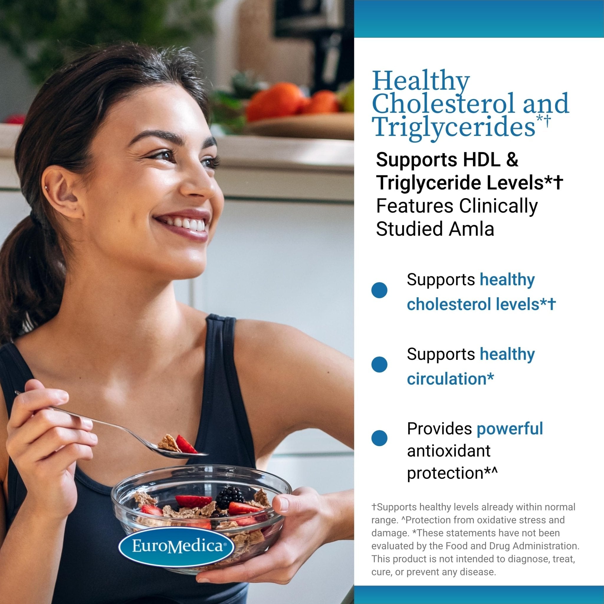 EuroMedica Healthy Cholesterol and Triglycerides - Antioxidant Supplement for Immune & Heart Support - Supplement to Aid Healthy Cholesterol & Triglyceride - 60 Capsules, 2 Pack (120 Capsules) - TrustMedUSA