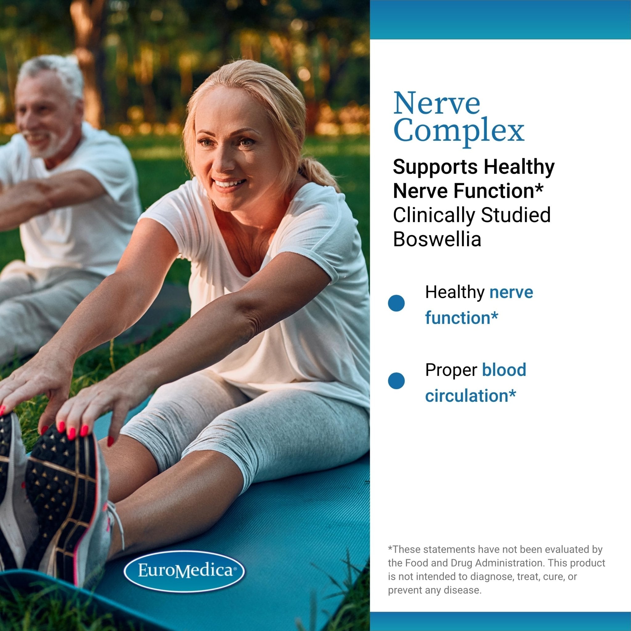 EuroMedica Nerve Complex - Herbal Supplement with Bioactive Vitamin B12 - Circulation & Nerve Health Support Supplement - Vegan Capsules with Boswellia Serrata - 60 Capsules, 2 Pack (120 Capsules) - TrustMedUSA