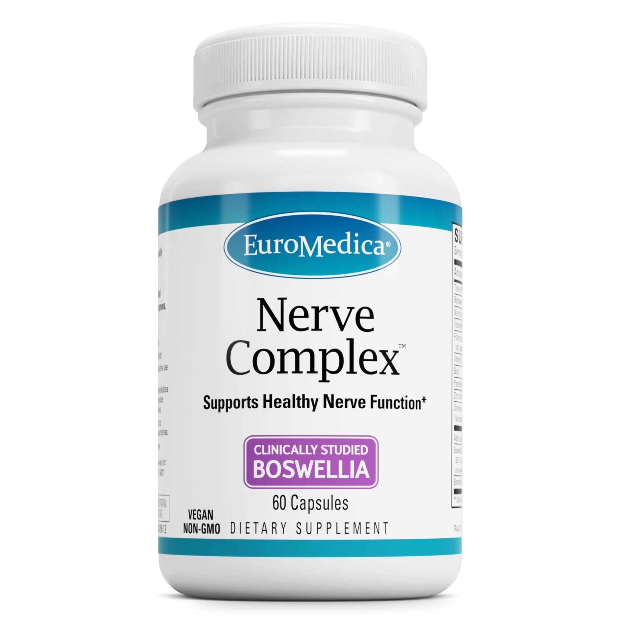 EuroMedica Nerve Complex - Herbal Supplement with Bioactive Vitamin B12 - Circulation & Nerve Health Support Supplement - Vegan Capsules with Boswellia Serrata - 60 Capsules - TrustMedUSA