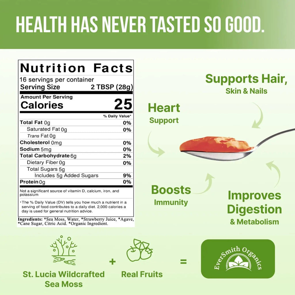 EverSmith Organics - Wildcrafted Irish Sea Moss Gel | Made in USA | Rich in Vitamins - TrustMedUSA