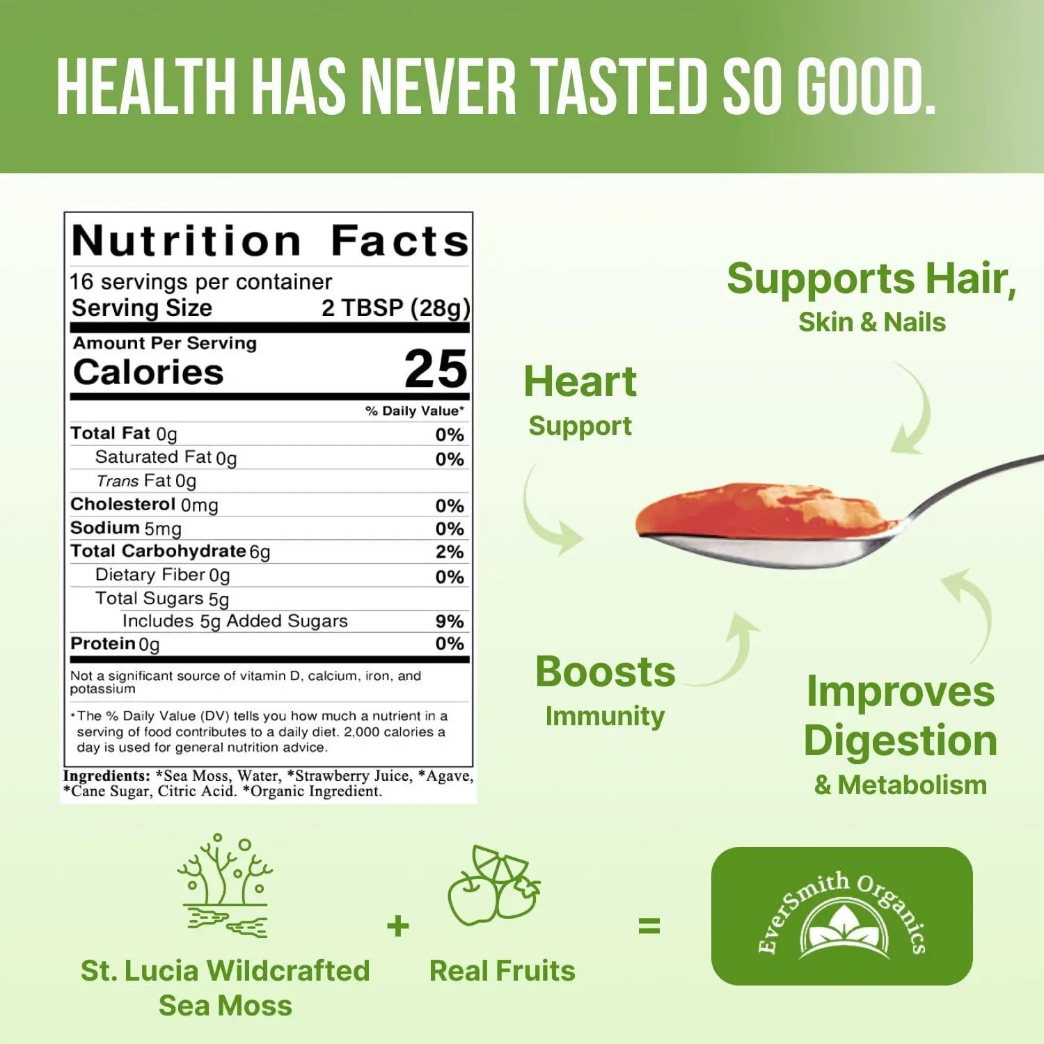 EverSmith Organics - Wildcrafted Irish Sea Moss Gel | Made in USA | Rich in Vitamins - TrustMedUSA