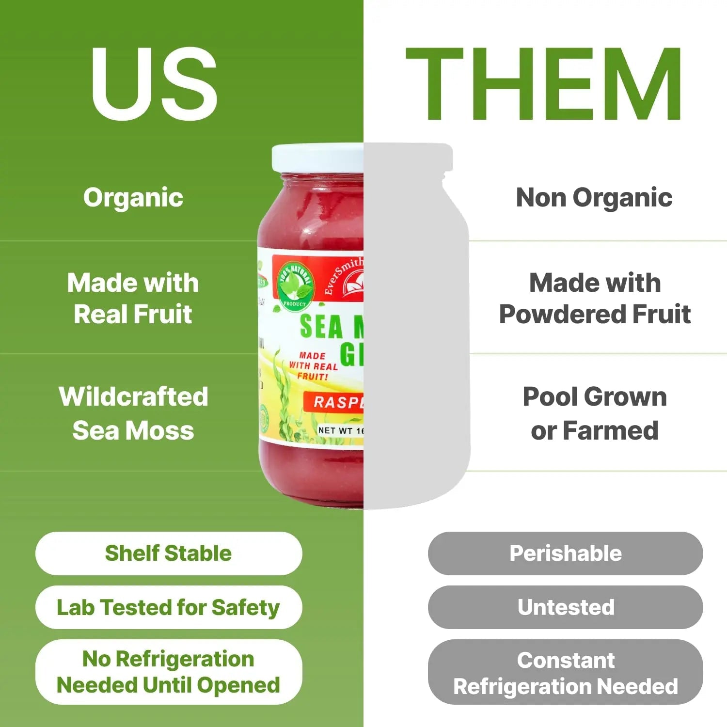 EverSmith Organics - Wildcrafted Irish Sea Moss Gel | Made in USA | Rich in Vitamins - TrustMedUSA