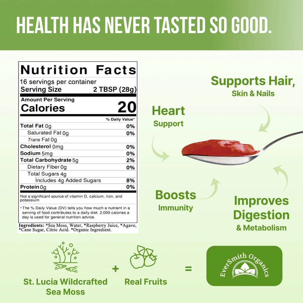 EverSmith Organics - Wildcrafted Irish Sea Moss Gel | Made in USA | Rich in Vitamins - TrustMedUSA