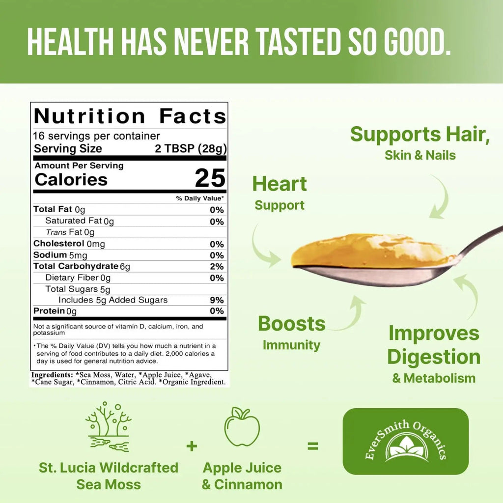 EverSmith Organics - Wildcrafted Irish Sea Moss Gel | Made in USA | Rich in Vitamins - TrustMedUSA