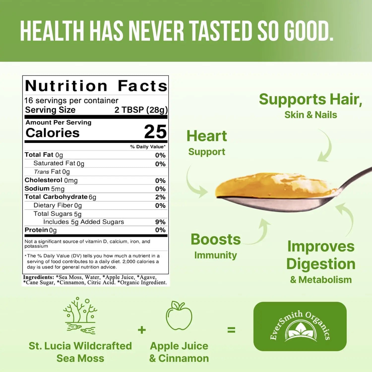 EverSmith Organics - Wildcrafted Irish Sea Moss Gel | Made in USA | Rich in Vitamins - TrustMedUSA