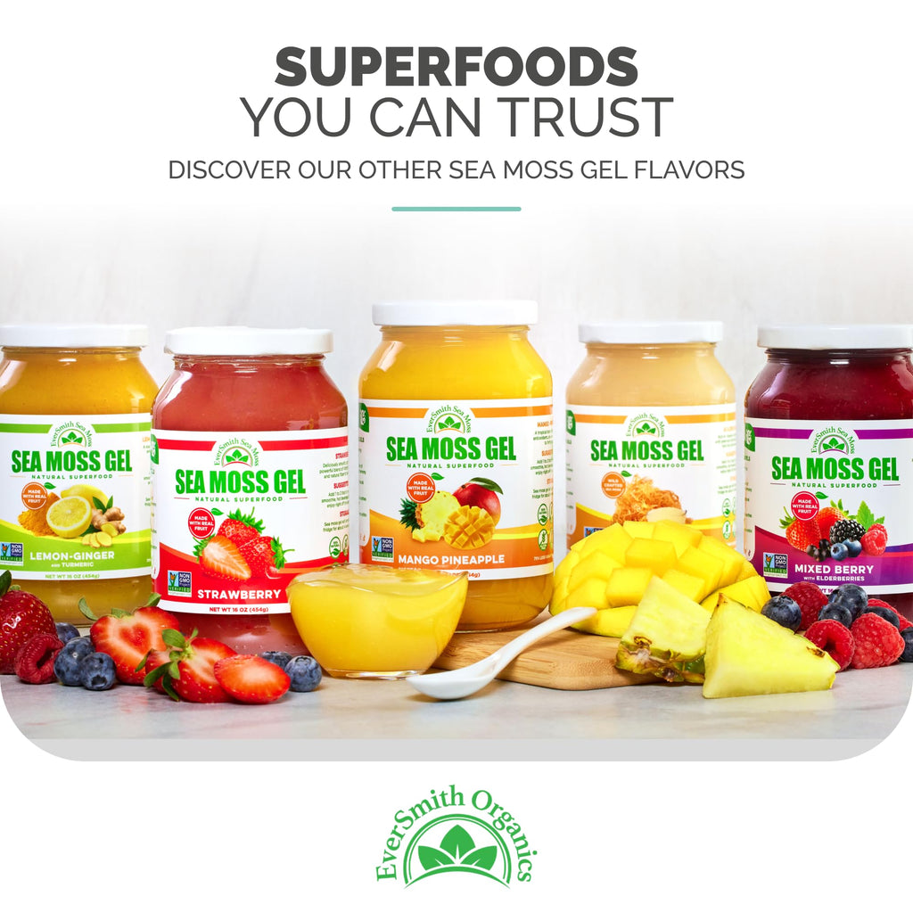 EverSmith Organics - Wildcrafted Irish Sea Moss Gel | Made in USA | Rich in Vitamins & Minerals | Sea Moss Gel Raw - TrustMedUSA