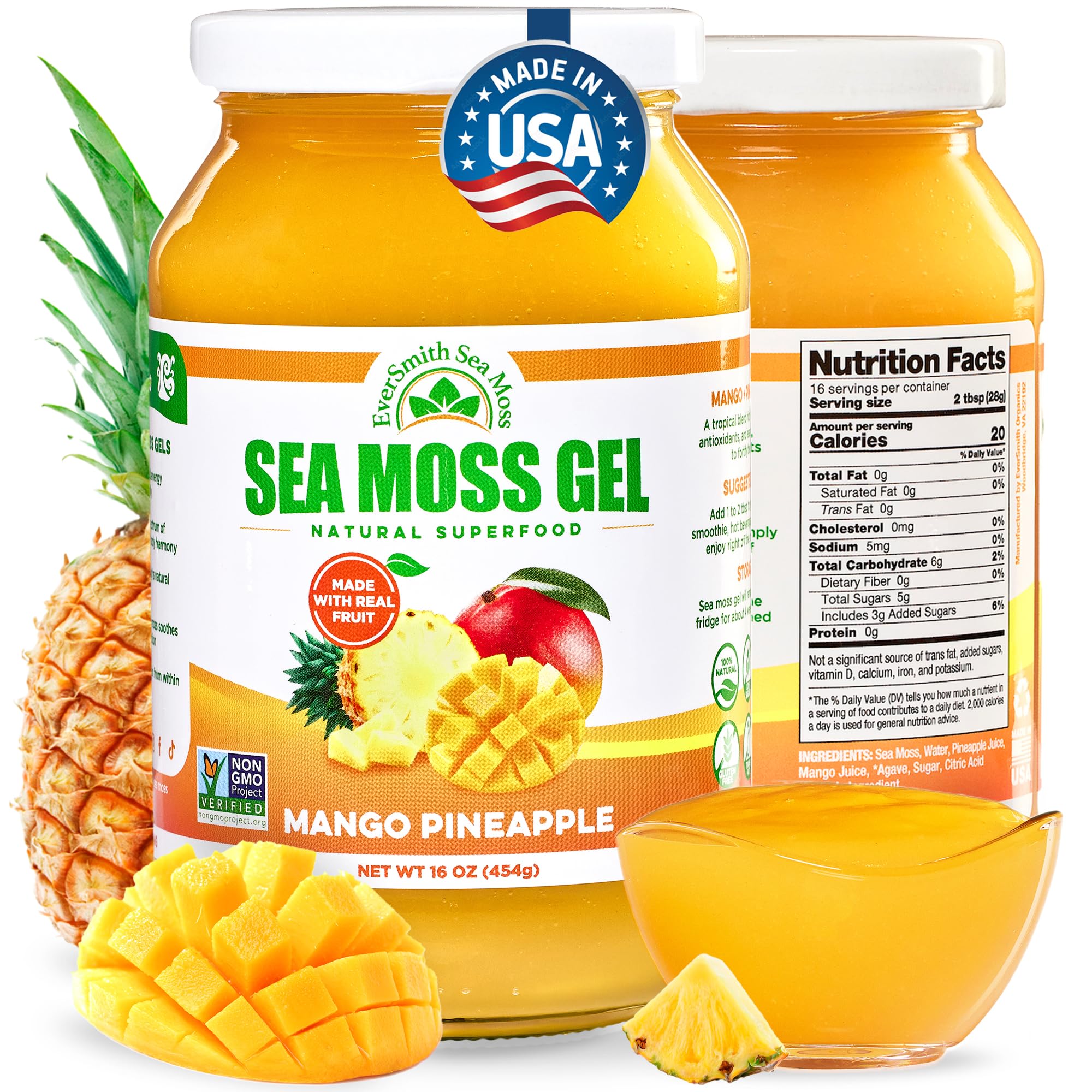 EverSmith Organics - Wildcrafted Irish Sea Moss Gel | Made in USA | Rich in Vitamins & Minerals | Sea Moss Gel Raw - TrustMedUSA