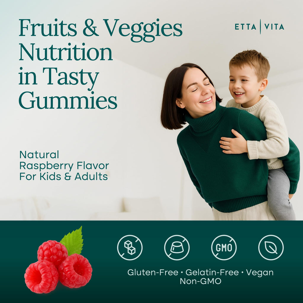 Everyday Debloat & Detox Sugar-Free Fruits and Veggies Gummies - Energy Support with Superfood Fruit and VegetableSupplement (120 Chews) Cruelty-Free, Vegan, Gluten-Free, Fruit and Vegetable Vitamin - TrustMedUSA