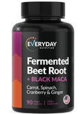 EVERYDAY NUTRITION Organic Fermented Beet Root & Black Maca Capsules with Carrot, Spinach, Cranberry & Ginger | Superfood for Energy, Stamina & Wellness | 90 Veggie Capsules | Made in USA - TrustMedUSA