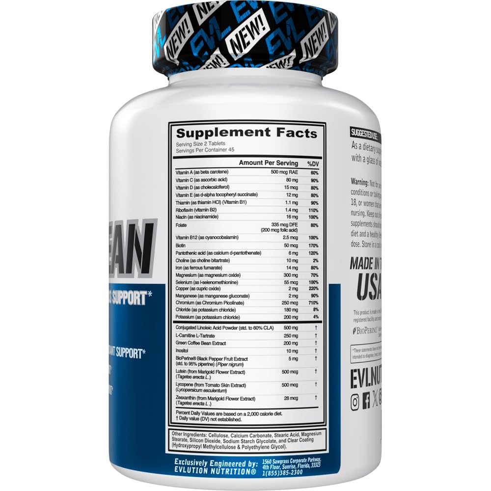 Evlution Nutrition VitaLean - Vitamins + Weight Loss Support - Key Vitamin + Core Antioxidant Support - Daily Nutrient & Weight Management Support - Bone, Eye & Immune Support - 45 Servings - TrustMedUSA