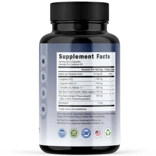 Evolve Nutraceuticals Nitric Oxide Booster 5X Strength, 120ct, Stamina & Endurance - TrustMedUSA