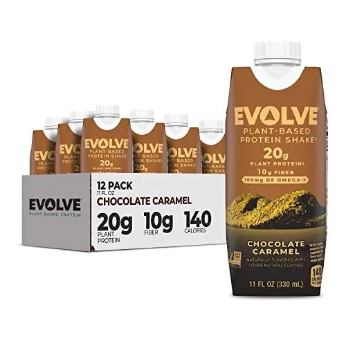 Evolve Plant Based Protein Shake, Chocolate Caramel, 20g Vegan Protein, Dairy Free - TrustMedUSA