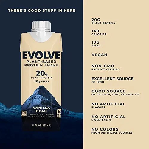Evolve Plant Based Protein Shake, Vanilla Bean, 20g Vegan Protein, Dairy Free - TrustMedUSA
