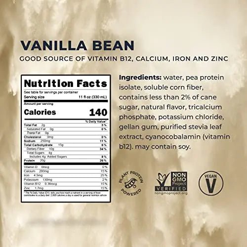 Evolve Plant Based Protein Shake, Vanilla Bean, 20g Vegan Protein, Dairy Free - TrustMedUSA