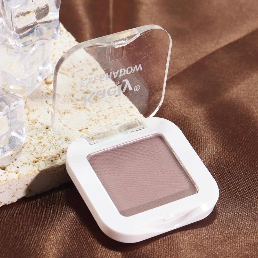 evpct Mauve Taupe Plum Matte Single Eye Shadow Palette Makeup for Older Women, Plum Lavender Purple Natural Cream Eyeshadow Palette for Green Eyes, High Pigment Mini Monochrome Eyeshadow - TrustMedUSA