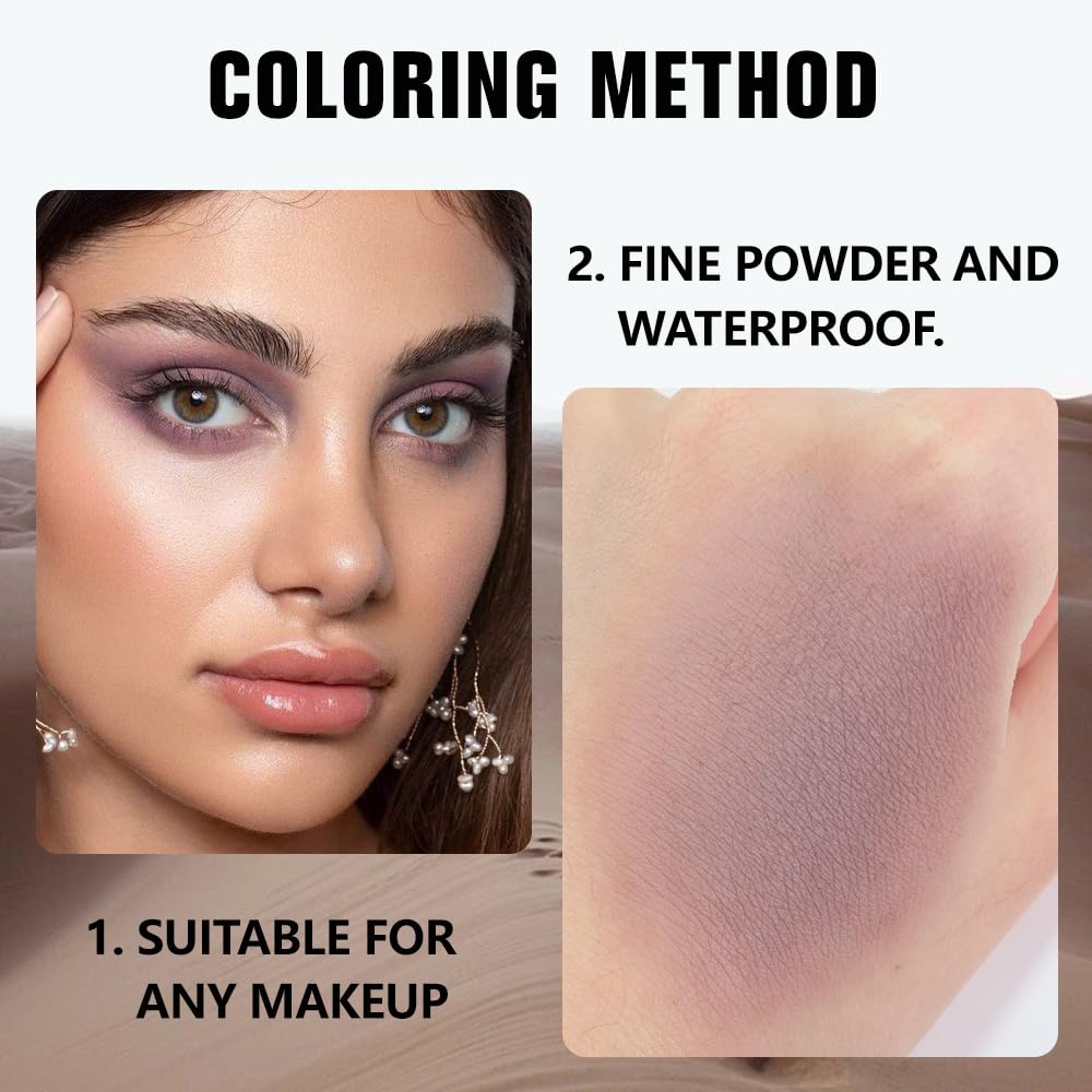 evpct Mauve Taupe Plum Matte Single Eye Shadow Palette Makeup for Older Women, Plum Lavender Purple Natural Cream Eyeshadow Palette for Green Eyes, High Pigment Mini Monochrome Eyeshadow - TrustMedUSA