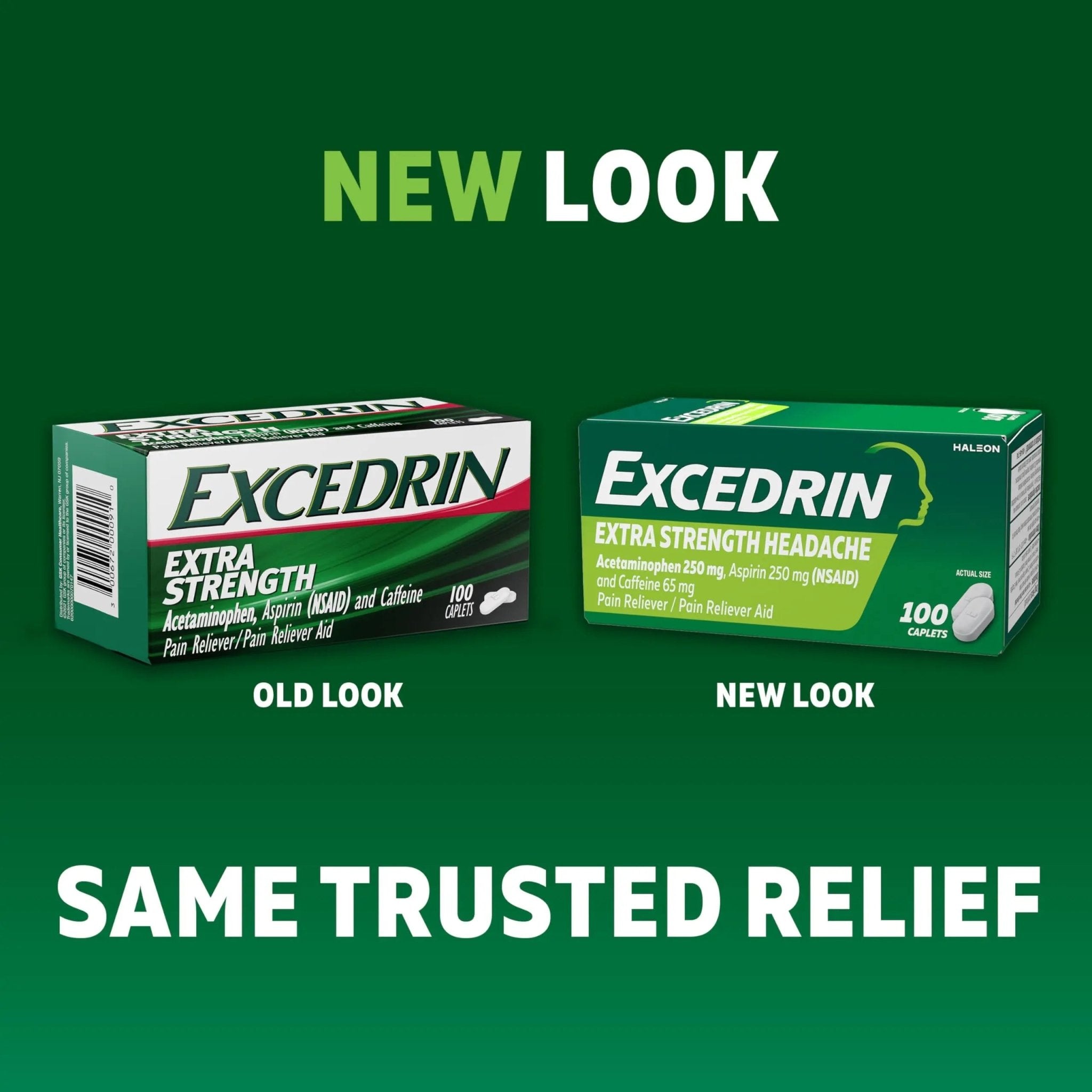 Excedrin Extra Strength Pain Relief Caplets – Headache Relief – 100 Count - TrustMedUSA
