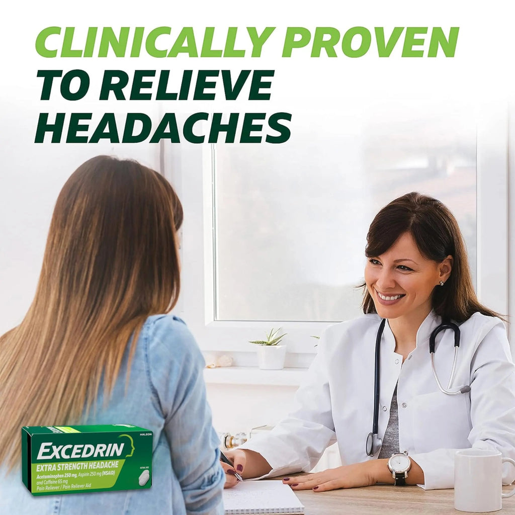 Excedrin Extra Strength Pain Relief Caplets – Headache Relief – 100 Count - TrustMedUSA