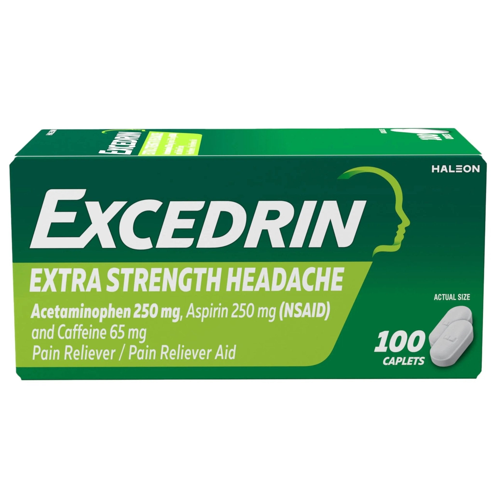 Excedrin Extra Strength Pain Relief Caplets – Headache Relief – 100 Count - TrustMedUSA