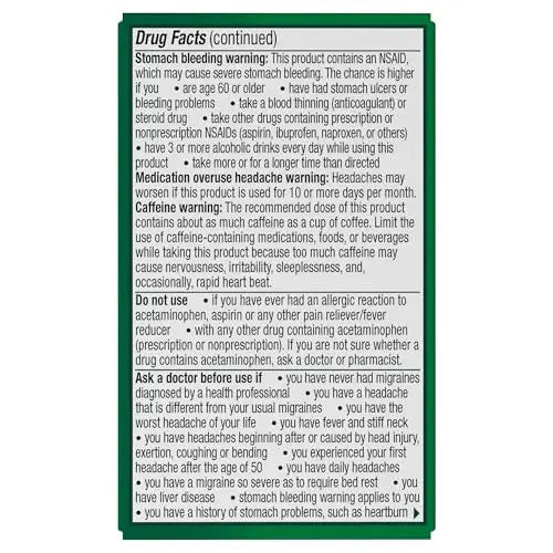 Excedrin Migraine Relief Caplets for Migraine Symptoms, Acetaminophen 250mg, Aspirin 250mg, Caffeine 65mg, Pain Reliever, 24 Count - TrustMedUSA